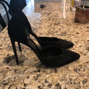 Saint Laurent black suede D’Orsay pump